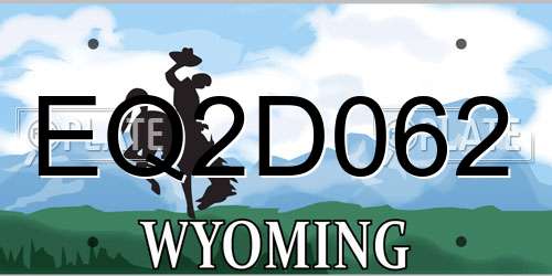 EQ2D062 Wyoming License Plate