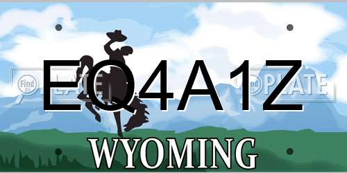 EQ4A1Z Wyoming License Plate