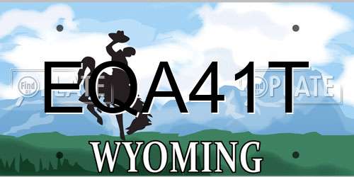EQA41T Wyoming License Plate
