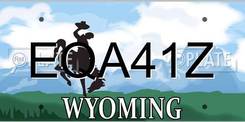 EQA41Z Wyoming License Plate
