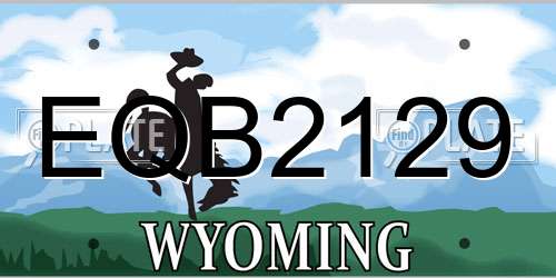 EQB2129 Wyoming License Plate