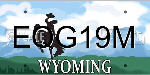 EQG19M Wyoming License Plate