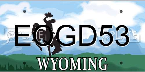EQGD53 Wyoming License Plate