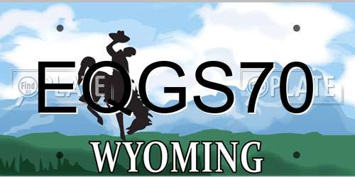 EQGS70 Wyoming License Plate