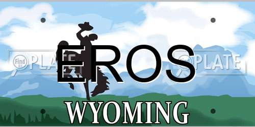 EROS Wyoming License Plate
