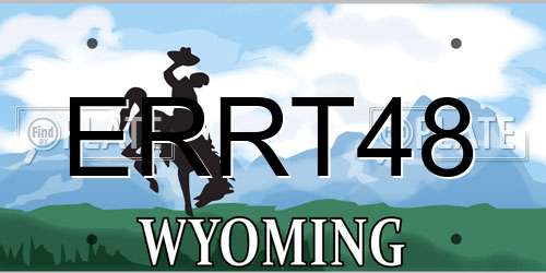 ERRT48 Wyoming License Plate