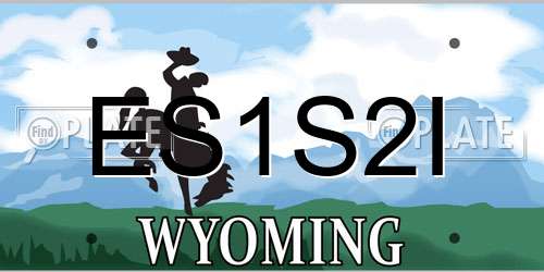 ES1S2I Wyoming License Plate