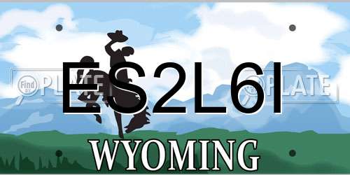 ES2L6I Wyoming License Plate