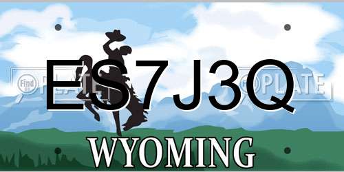 ES7J3Q Wyoming License Plate