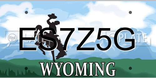 ES7Z5G Wyoming License Plate