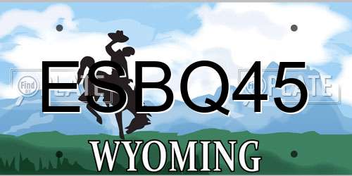 ESBQ45 Wyoming License Plate