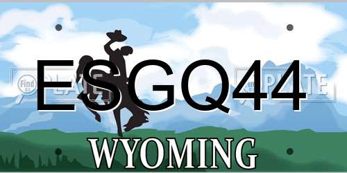 ESGQ44 Wyoming License Plate
