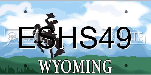 ESHS49 Wyoming License Plate