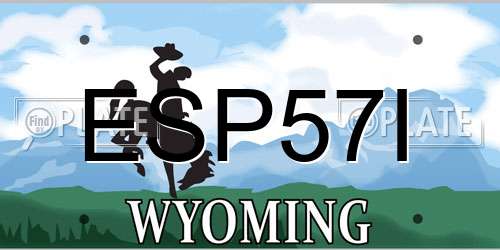 ESP57I Wyoming License Plate