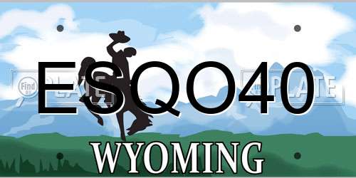 ESQO40 Wyoming License Plate