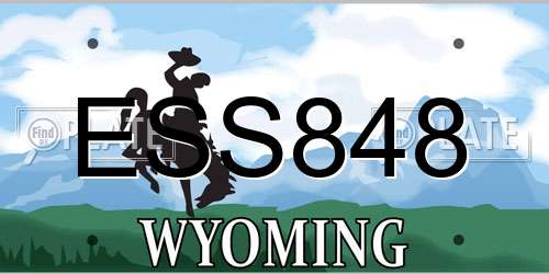 ESS848 Wyoming License Plate