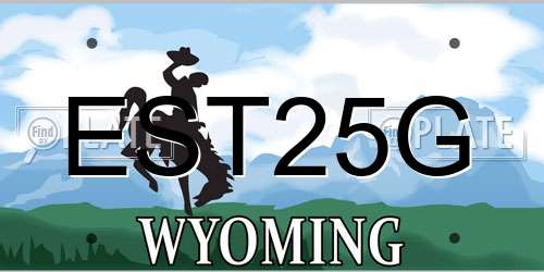 EST25G Wyoming License Plate