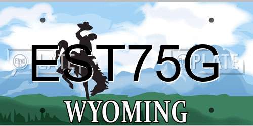 EST75G Wyoming License Plate