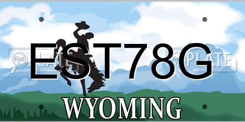 EST78G Wyoming License Plate
