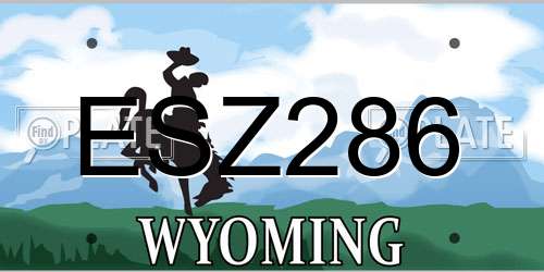 ESZ286 Wyoming License Plate
