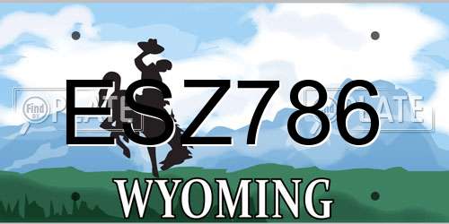 ESZ786 Wyoming License Plate