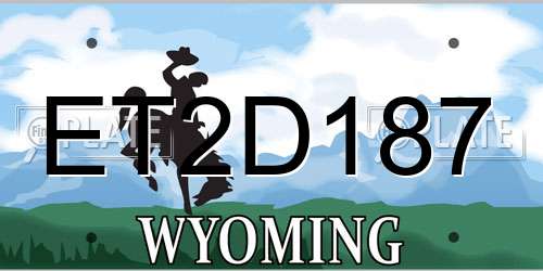 ET2D187 Wyoming License Plate
