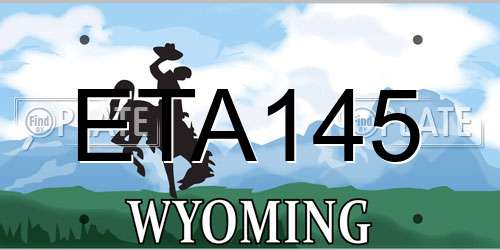 ETA145 Wyoming License Plate