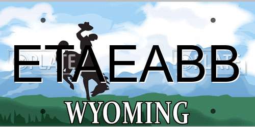 ETAEABB Wyoming License Plate