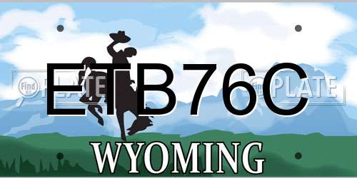ETB76C Wyoming License Plate
