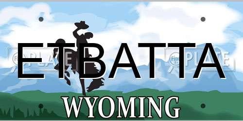 ETBATTA Wyoming License Plate