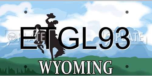 ETGL93 Wyoming License Plate