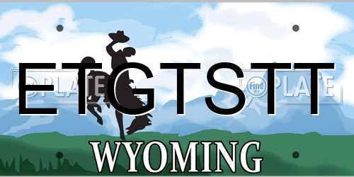 ETGTSTT Wyoming License Plate