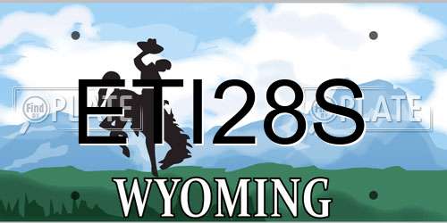 ETI28S Wyoming License Plate