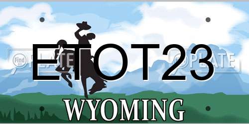 ETOT23 Wyoming License Plate