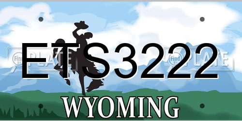 ETS3222 Wyoming License Plate