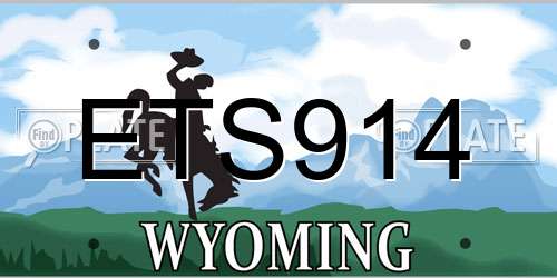 ETS914 Wyoming License Plate