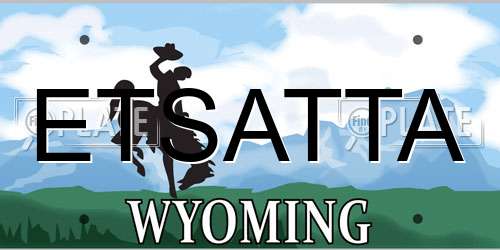 ETSATTA Wyoming License Plate