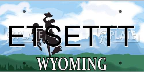 ETSETTT Wyoming License Plate