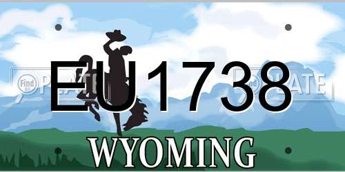 EU1738 Wyoming License Plate