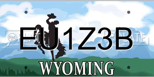 EU1Z3B Wyoming License Plate