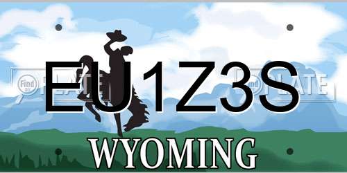 EU1Z3S Wyoming License Plate