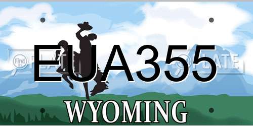 EUA355 Wyoming License Plate