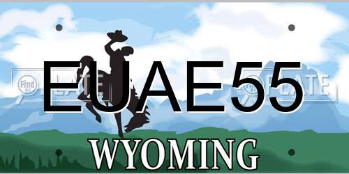 EUAE55 Wyoming License Plate