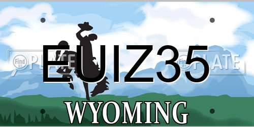 EUIZ35 Wyoming License Plate