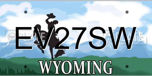 EV27SW Wyoming License Plate