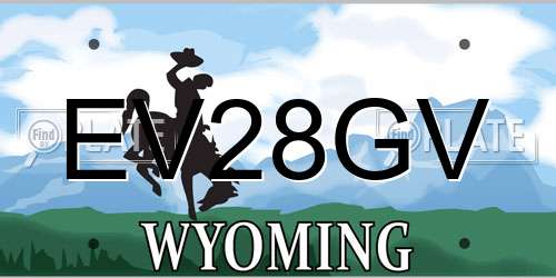 EV28GV Wyoming License Plate