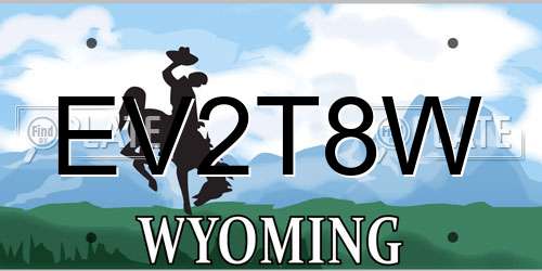 EV2T8W Wyoming License Plate