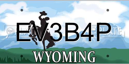 EV3B4P Wyoming License Plate