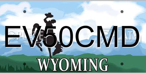EV50CMD Wyoming License Plate