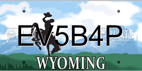 EV5B4P Wyoming License Plate